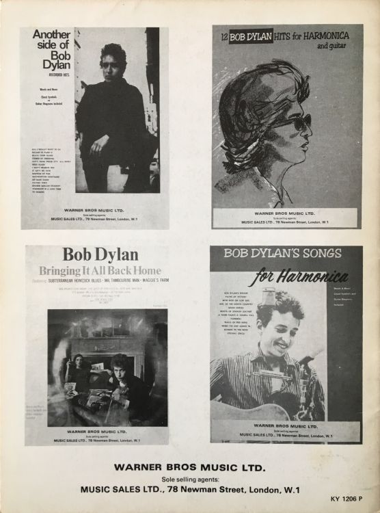 bob dylan The Times They Are A-Changin' Warner Bros. Music Ltd songbook